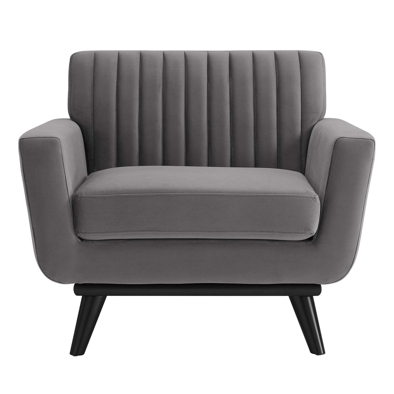 Rendezvous Velvet Armchair, Gray