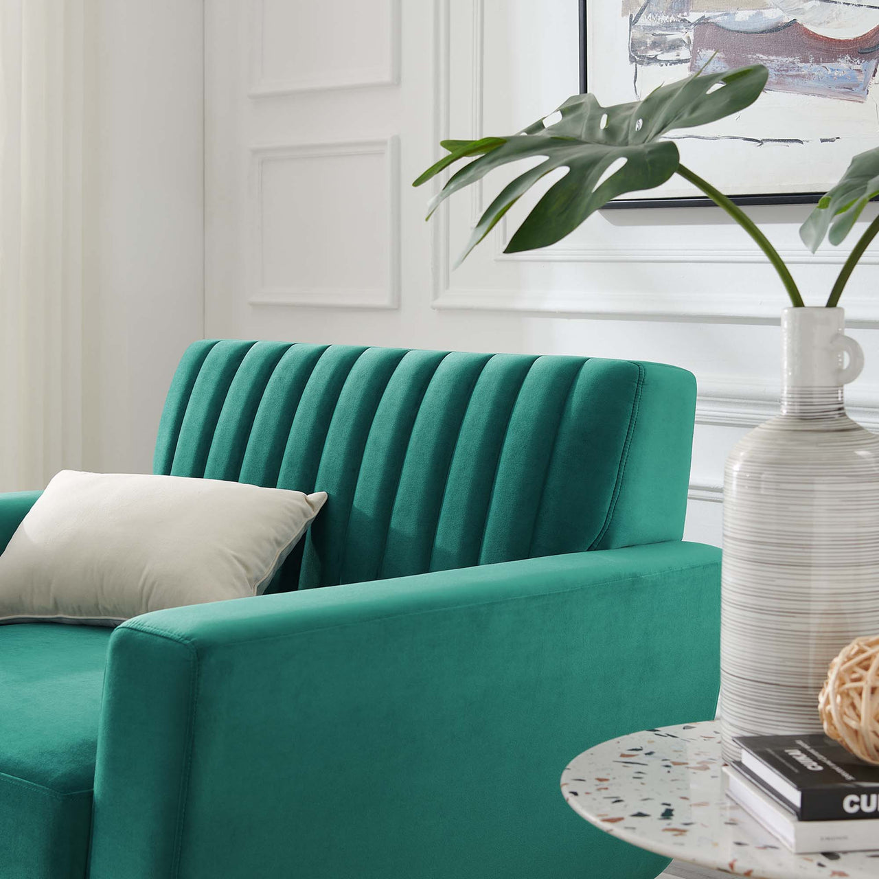 Rendezvous Velvet Armchair, Teal