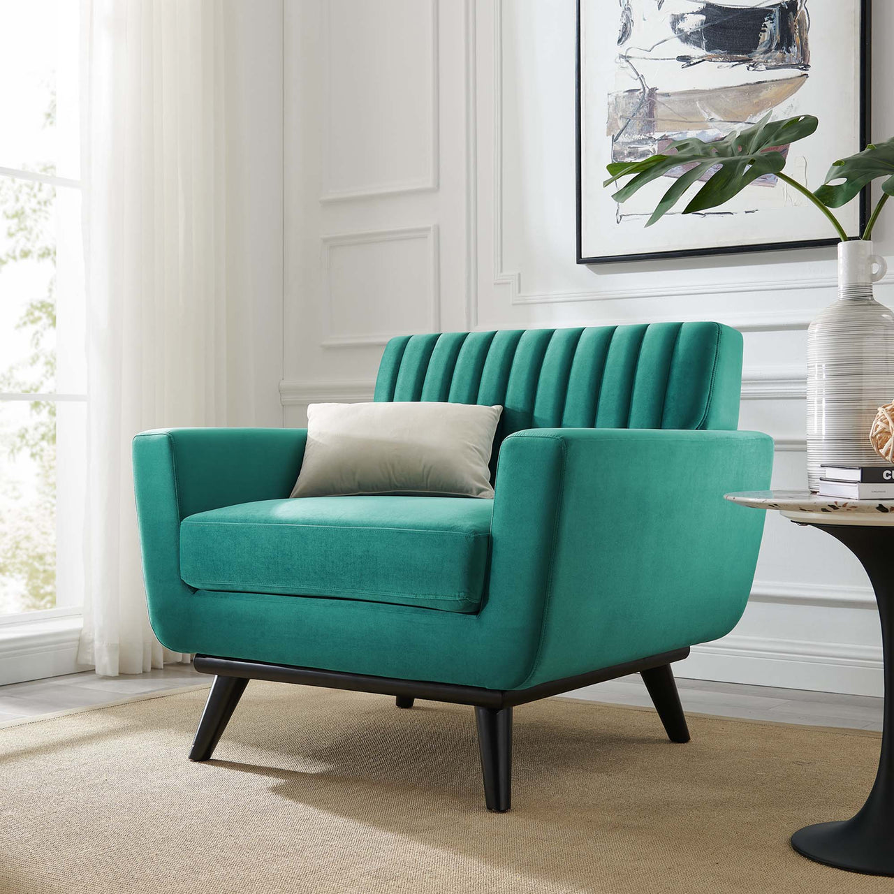 Rendezvous Velvet Armchair, Teal