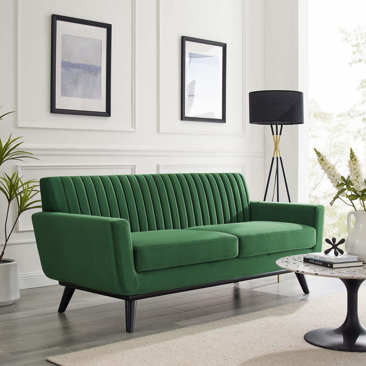 Rendezvous Velvet Loveseat, Emerald