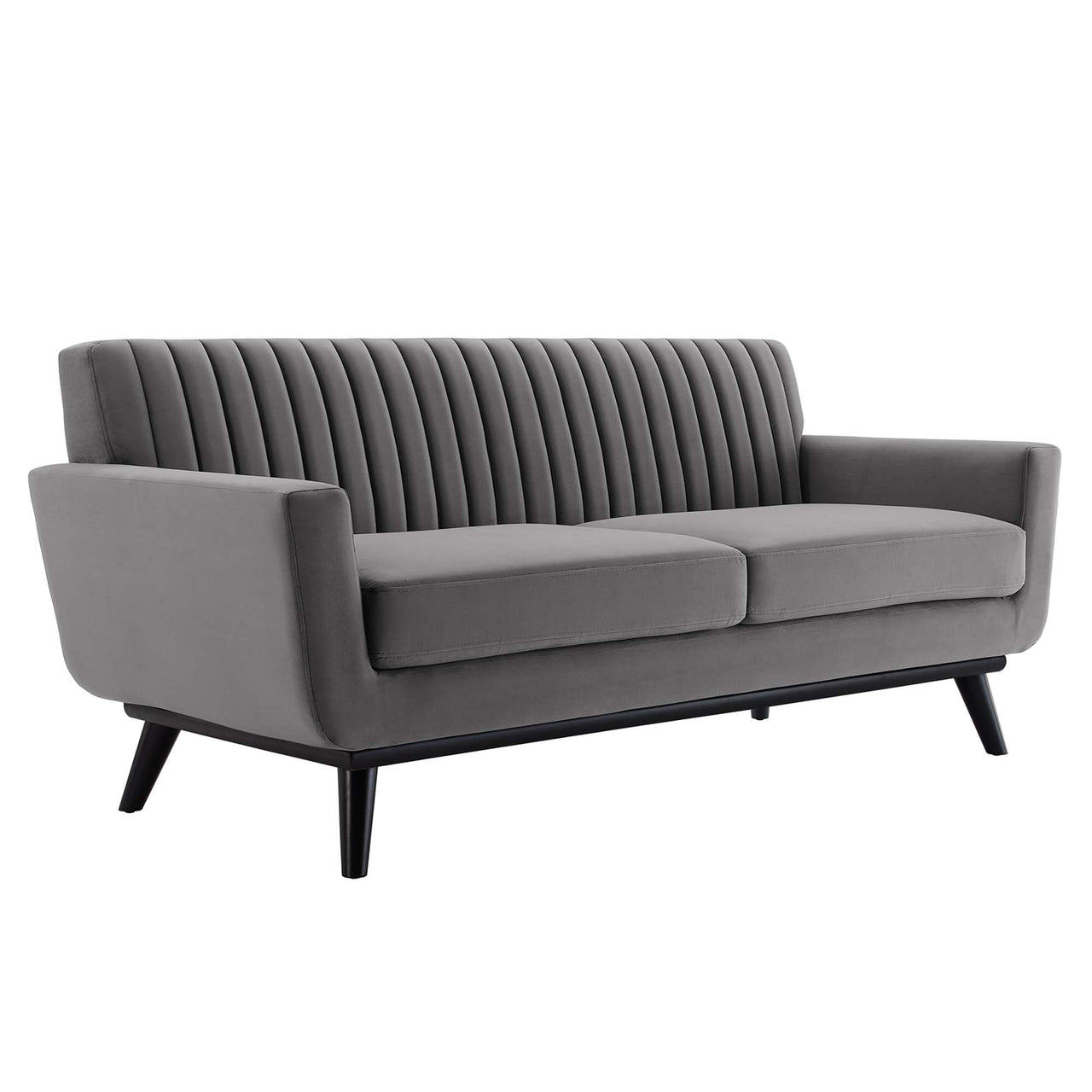 Rendezvous Velvet Loveseat, Gray