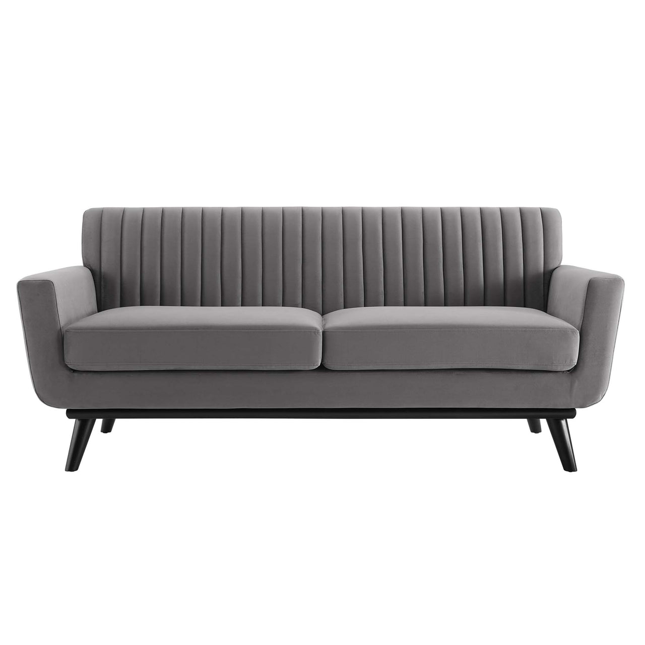 Rendezvous Velvet Loveseat, Gray