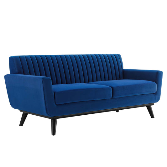Rendezvous Velvet Loveseat, Navy