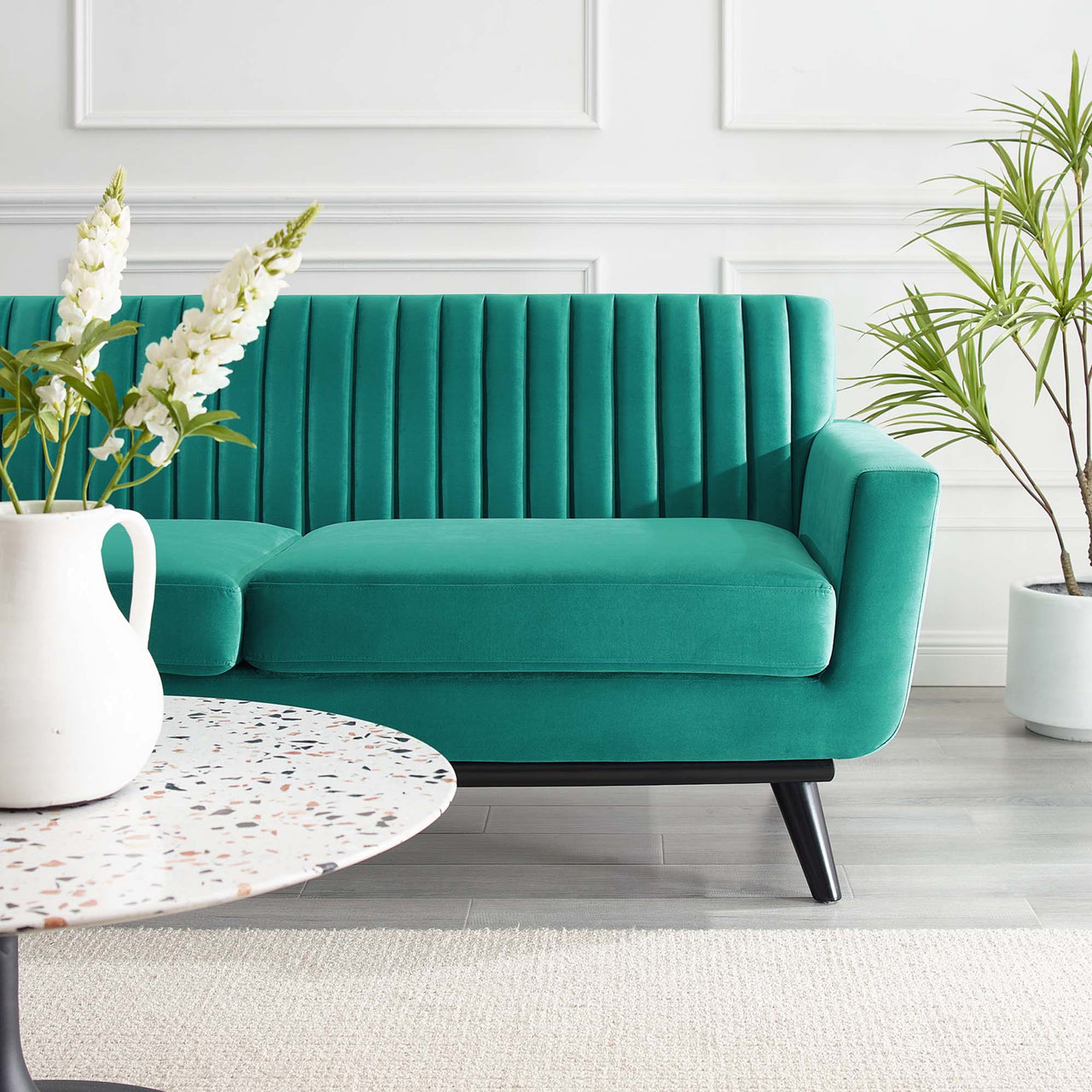 Rendezvous Velvet Loveseat, Teal