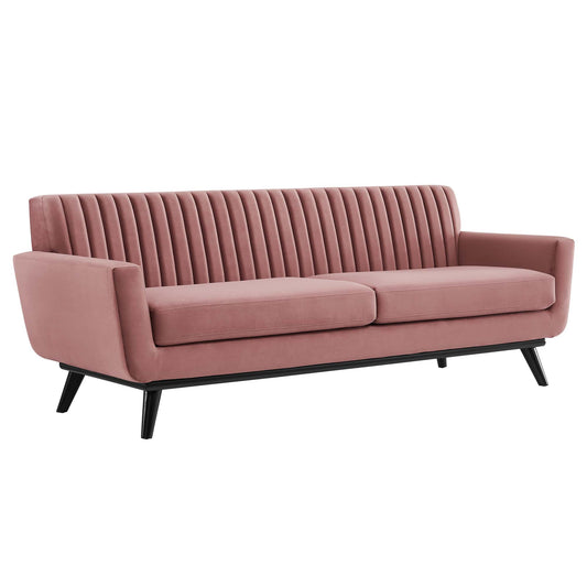 Rendezvous Velvet Sofa, Dusty Rose