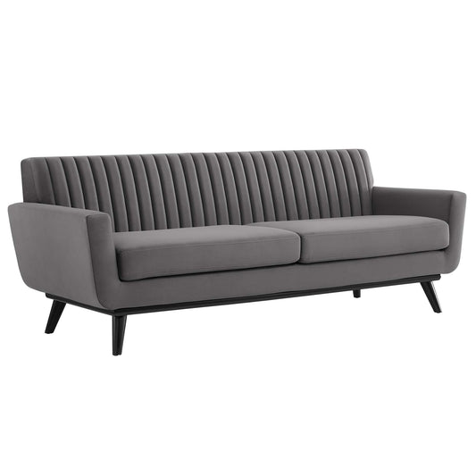 Rendezvous Velvet Sofa, Gray