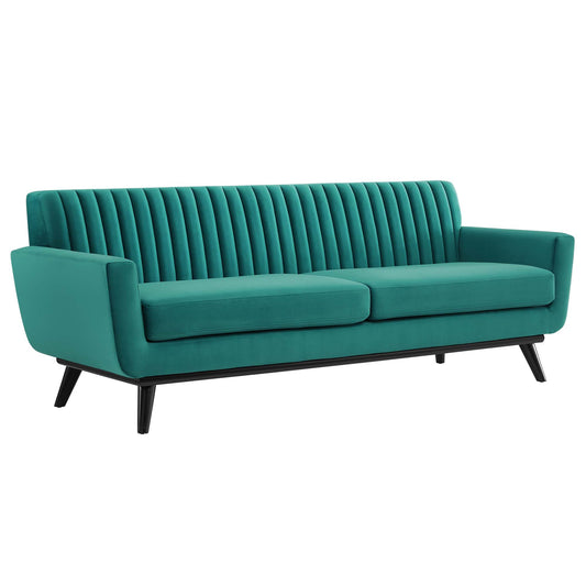 Rendezvous Velvet Sofa, Teal
