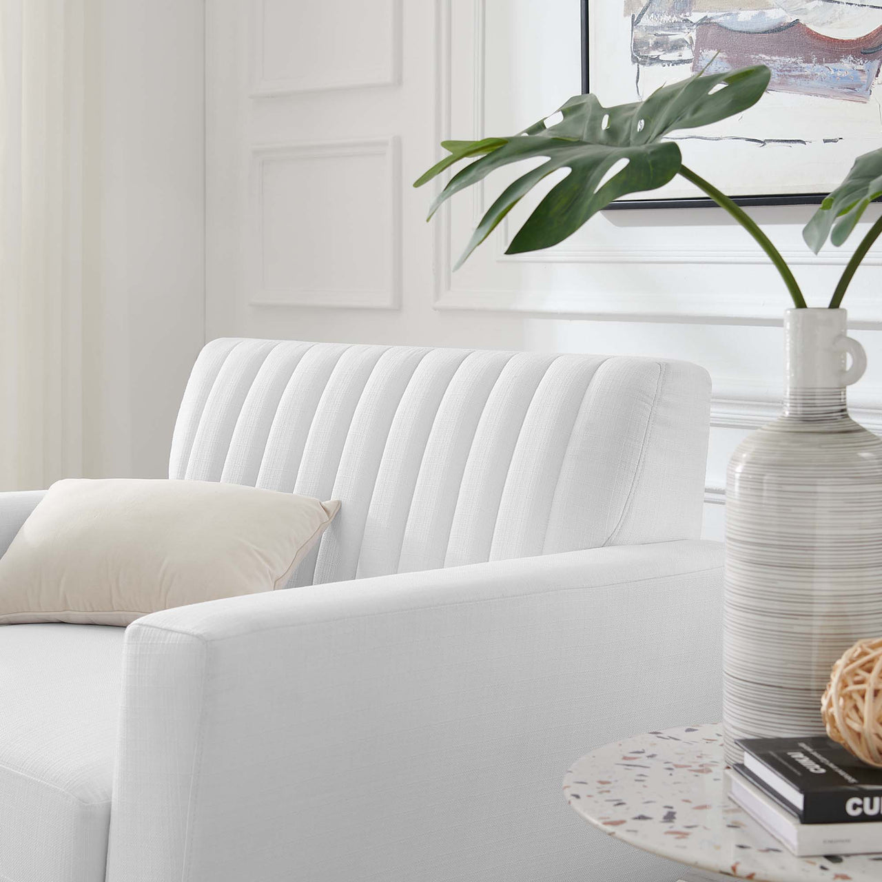 Rendezvous Fabric Armchair, White