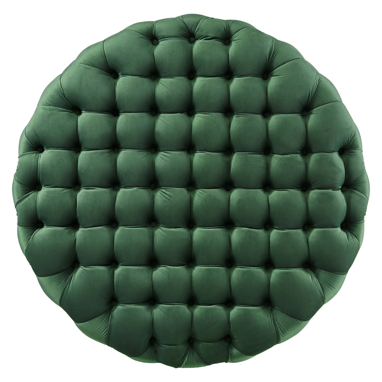 Love Round Velvet Ottoman, Large, Emerald