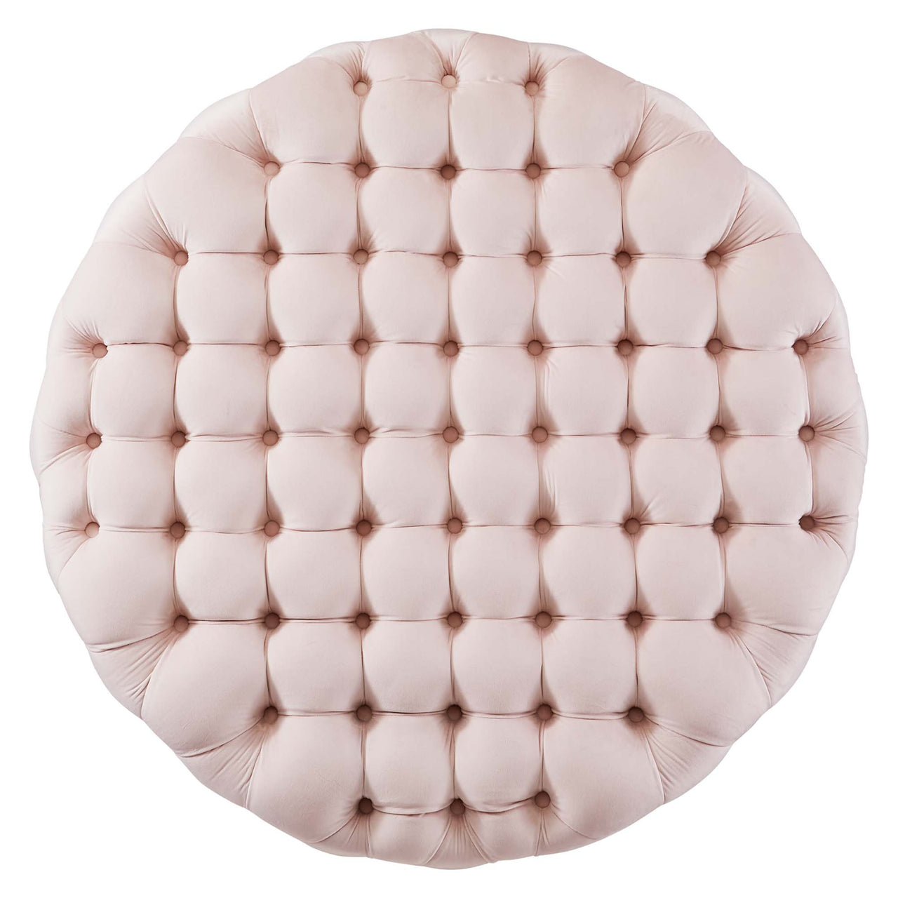 Love Round Velvet Ottoman, Large, Pink