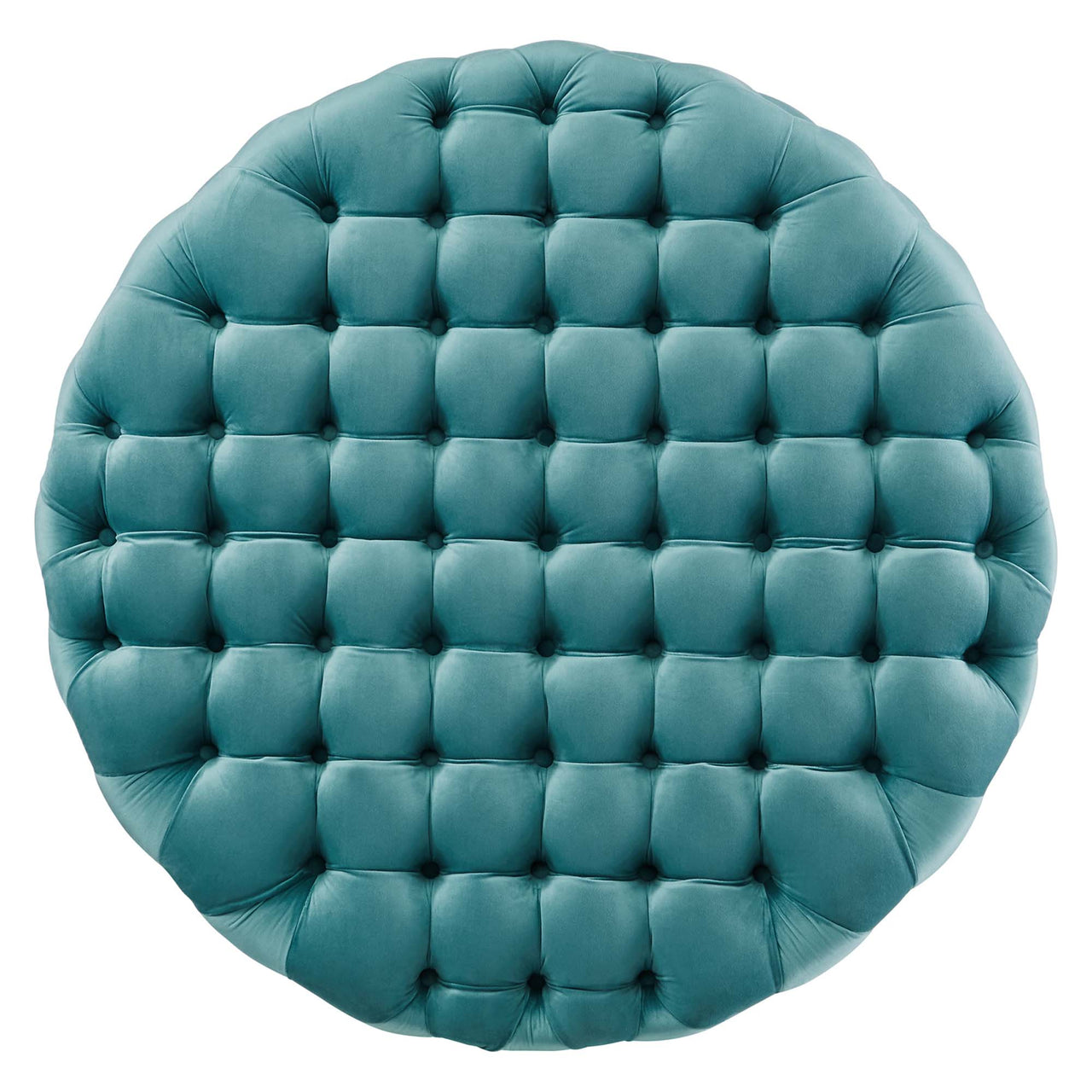 Love Round Velvet Ottoman, Large, Caspian Blue