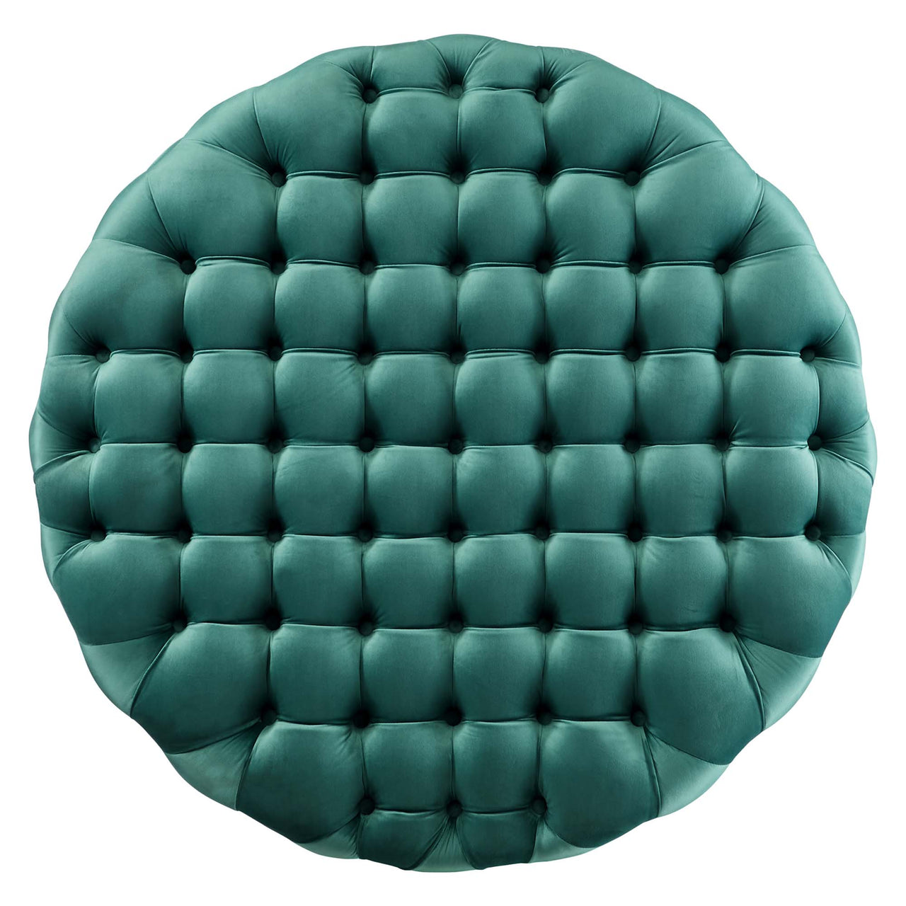 Love Round Velvet Ottoman, Large, Teal