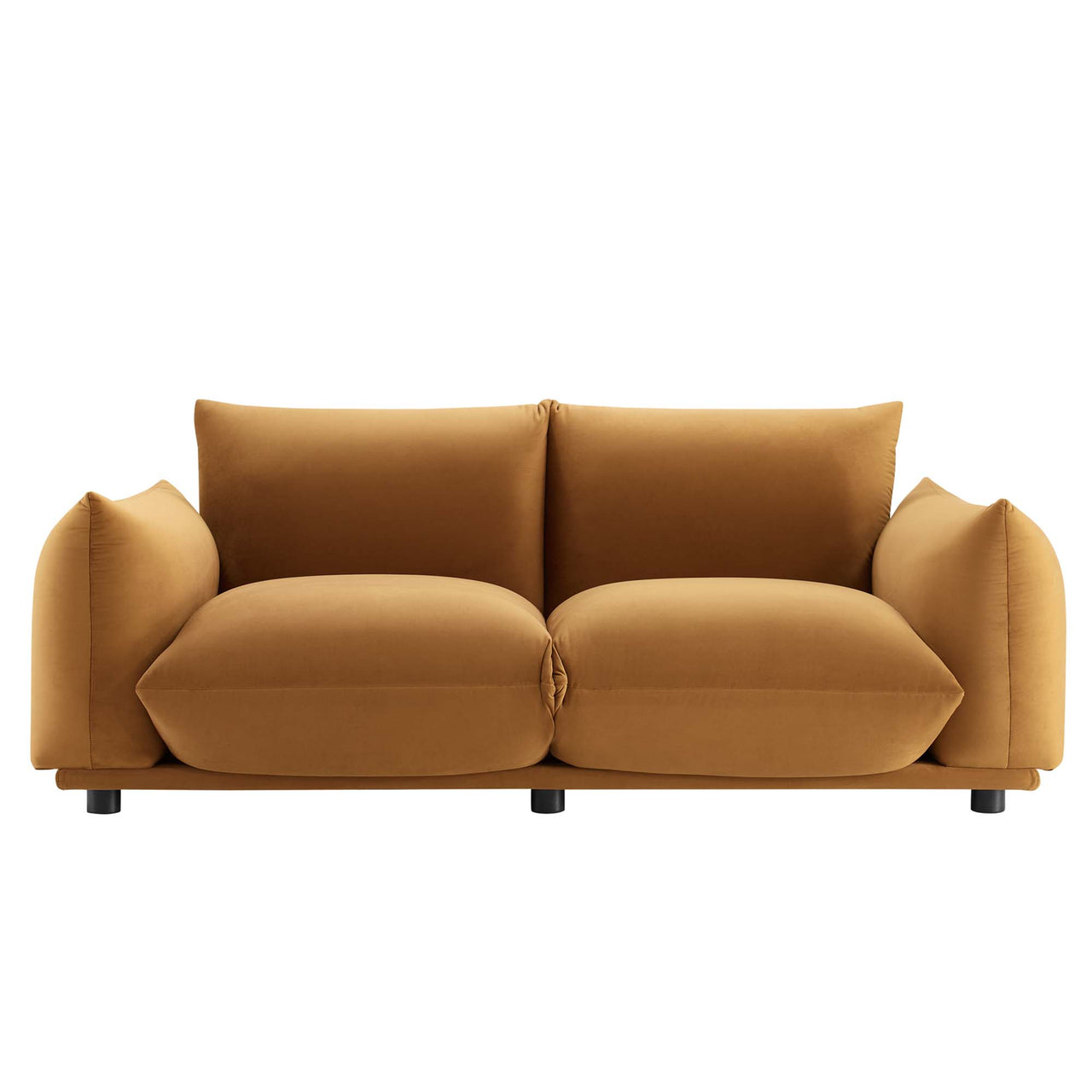 Abundance Velvet Loveseat, Cognac