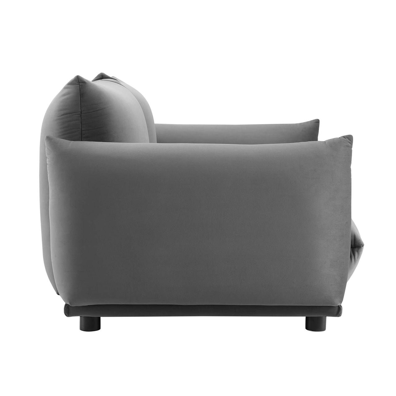 Abundance Velvet Loveseat, Gray