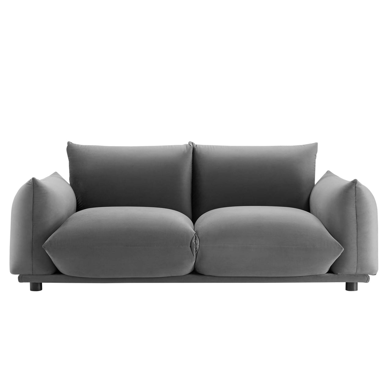 Abundance Velvet Loveseat, Gray