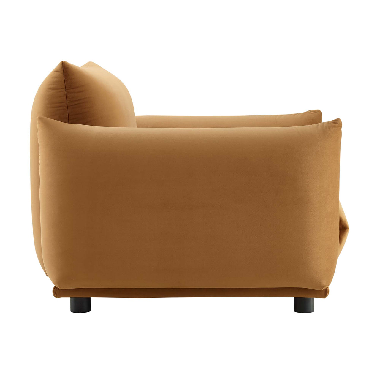Abundance Velvet Accent Chair, Cognac