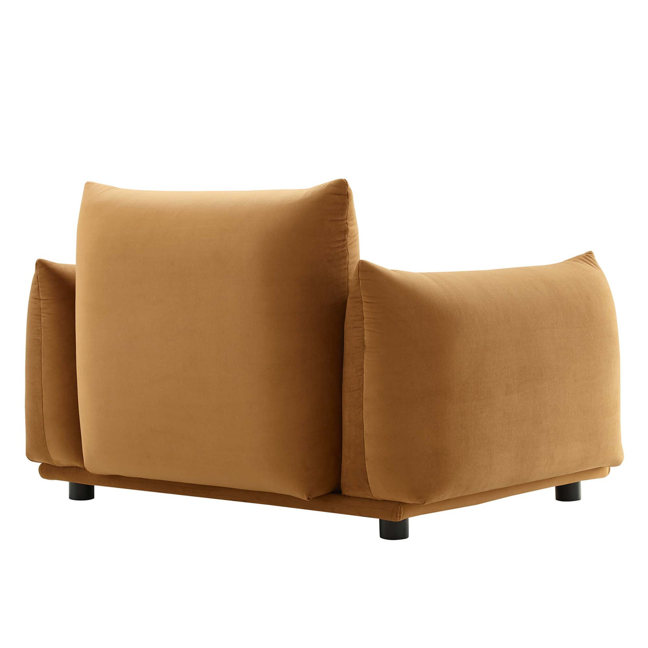 Abundance Velvet Accent Chair, Cognac