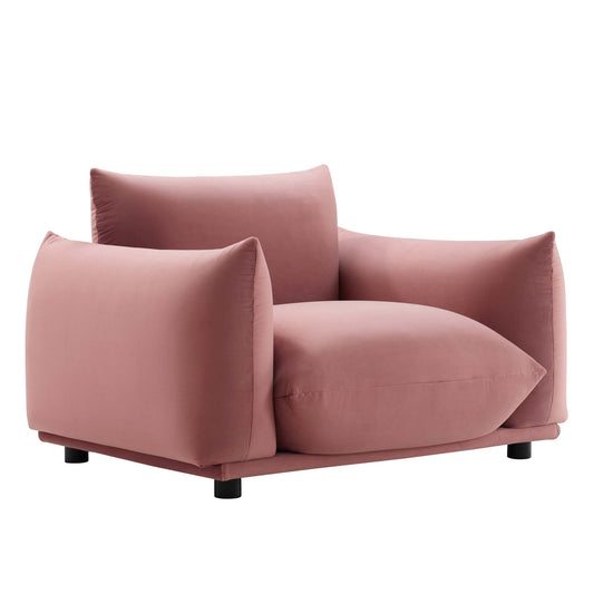 Abundance Velvet Accent Chair, Dusty Rose