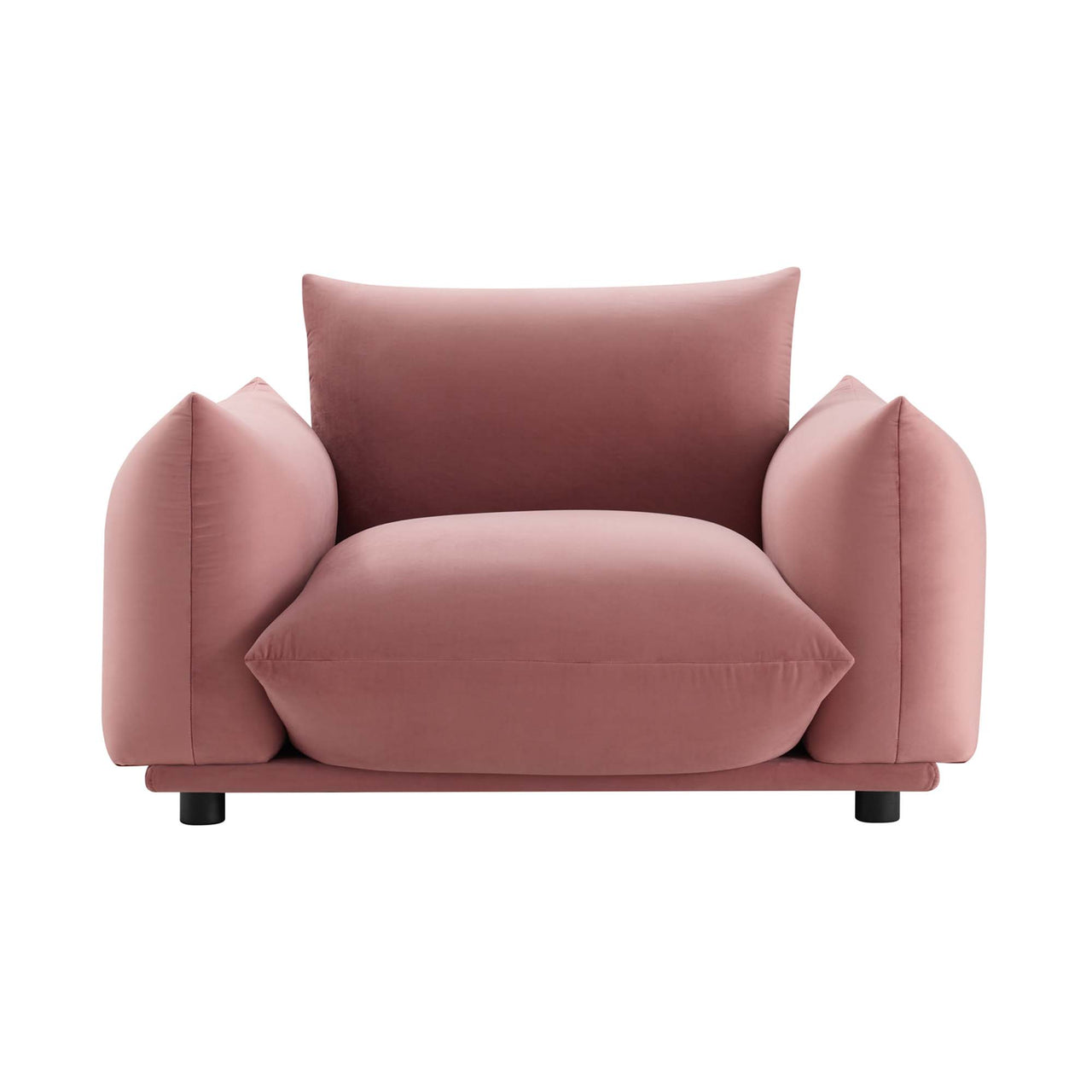 Abundance Velvet Accent Chair, Dusty Rose