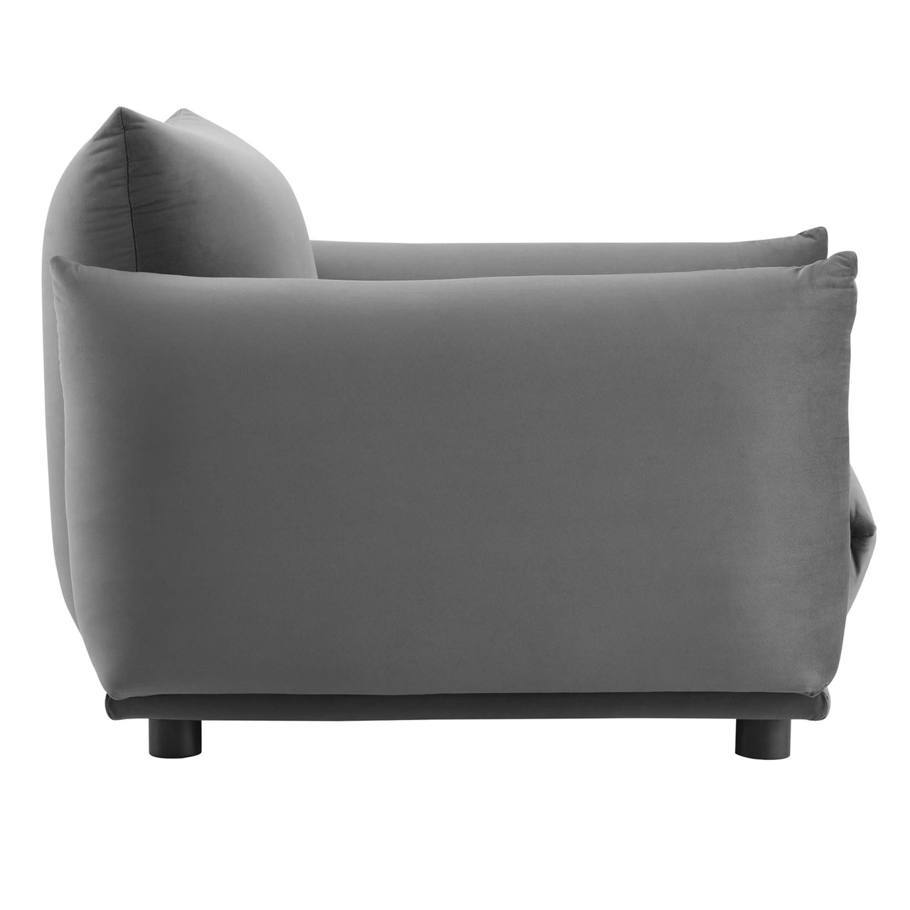 Abundance Velvet Accent Chair, Gray