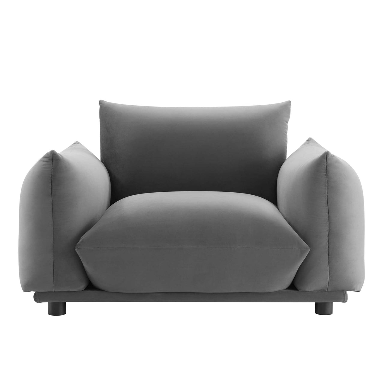 Abundance Velvet Accent Chair, Gray
