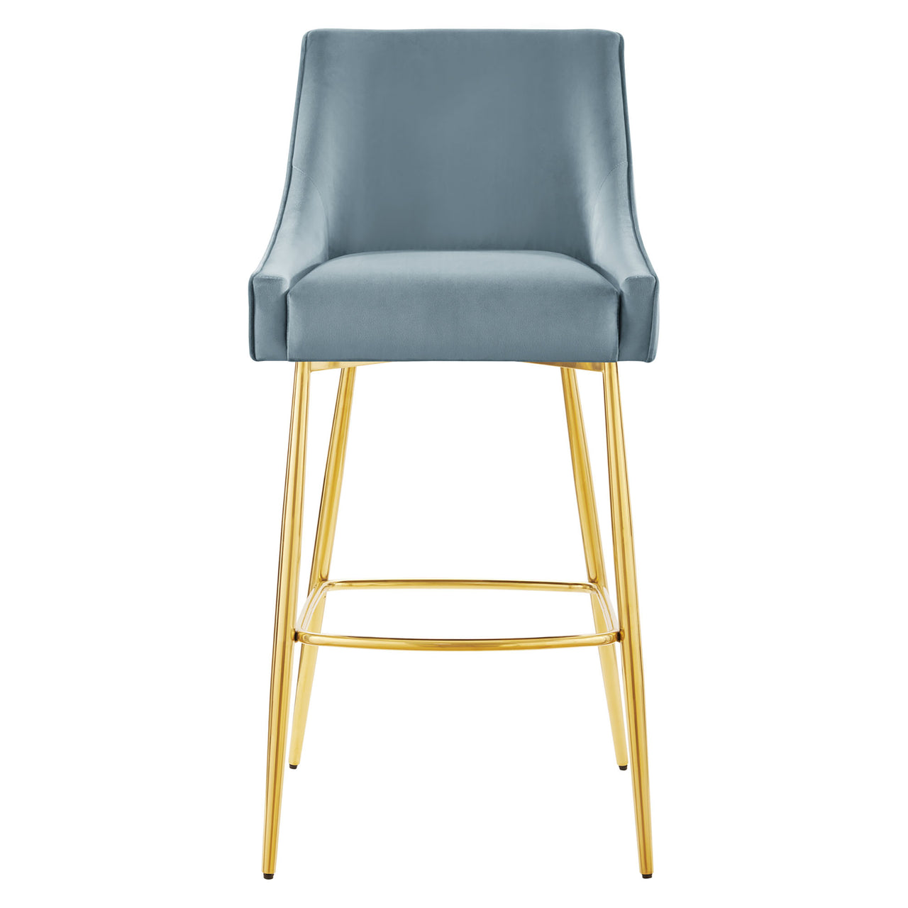 Virella Velvet Bar Stool, Light Blue