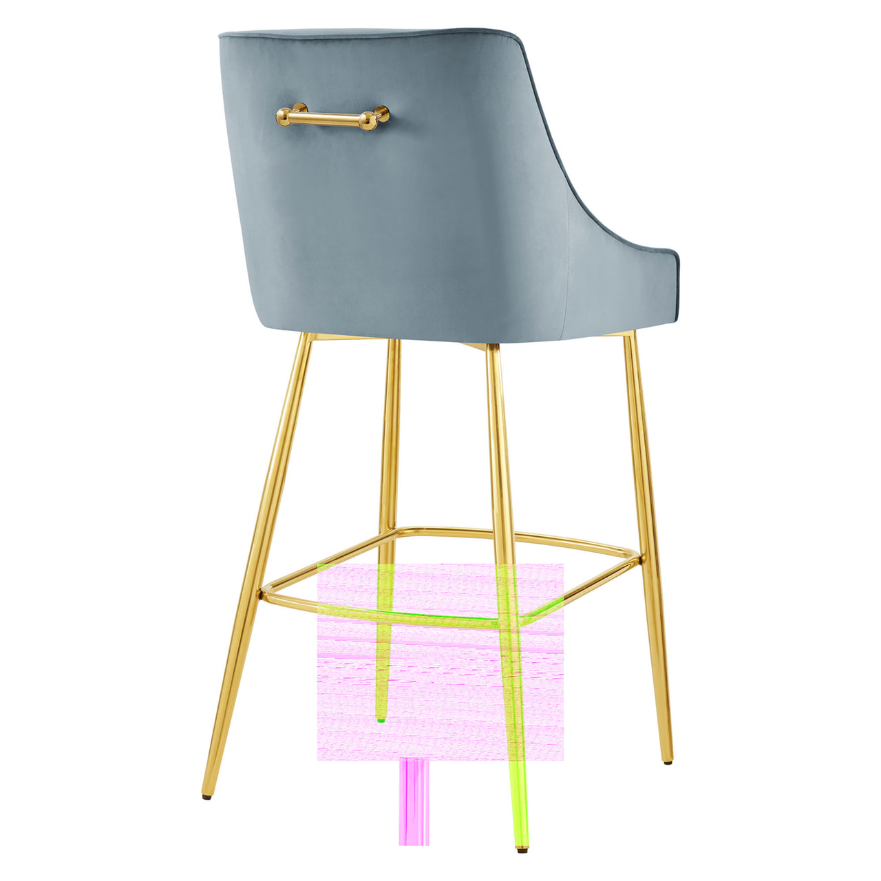 Virella Velvet Bar Stool, Light Blue