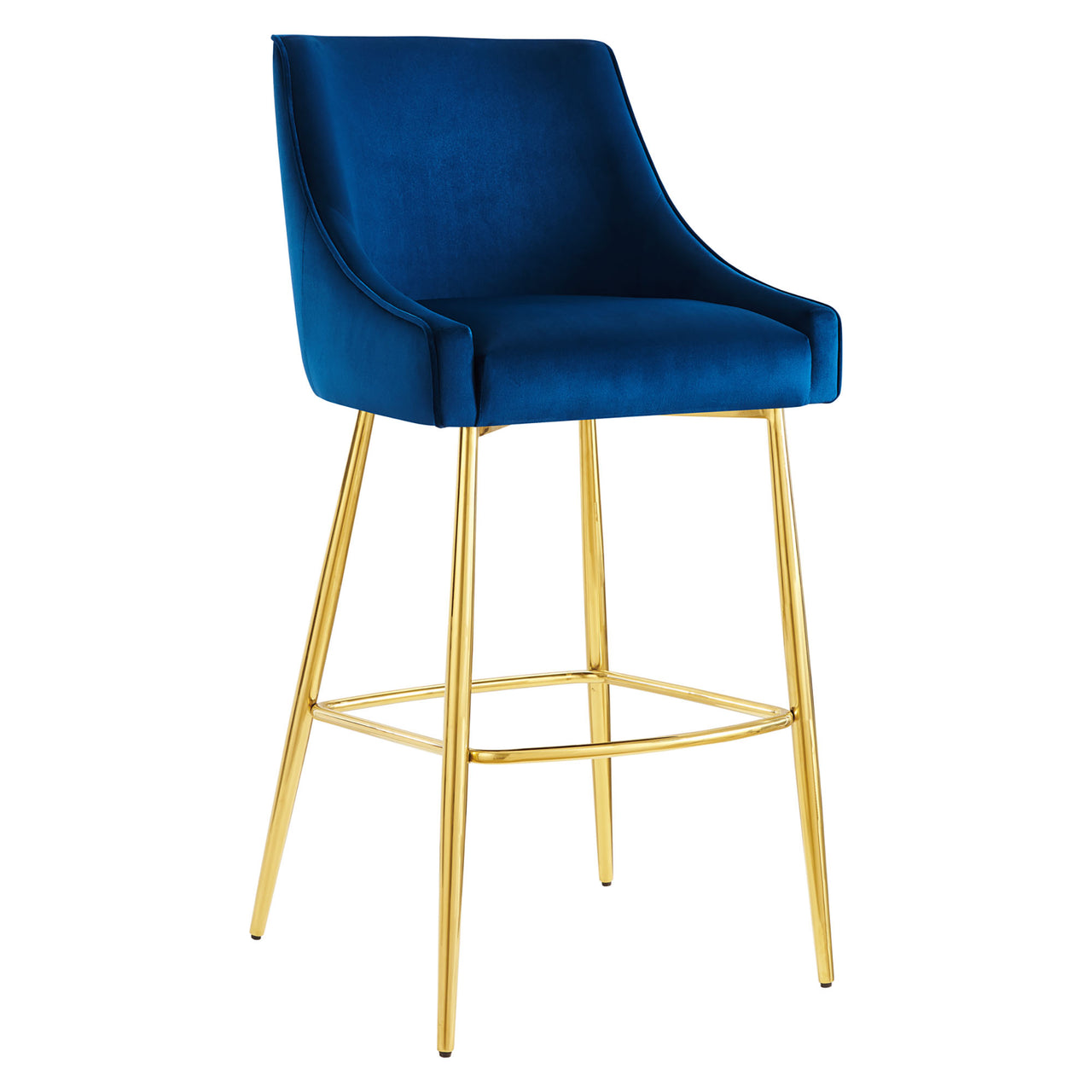 Virella Velvet Bar Stool, Navy