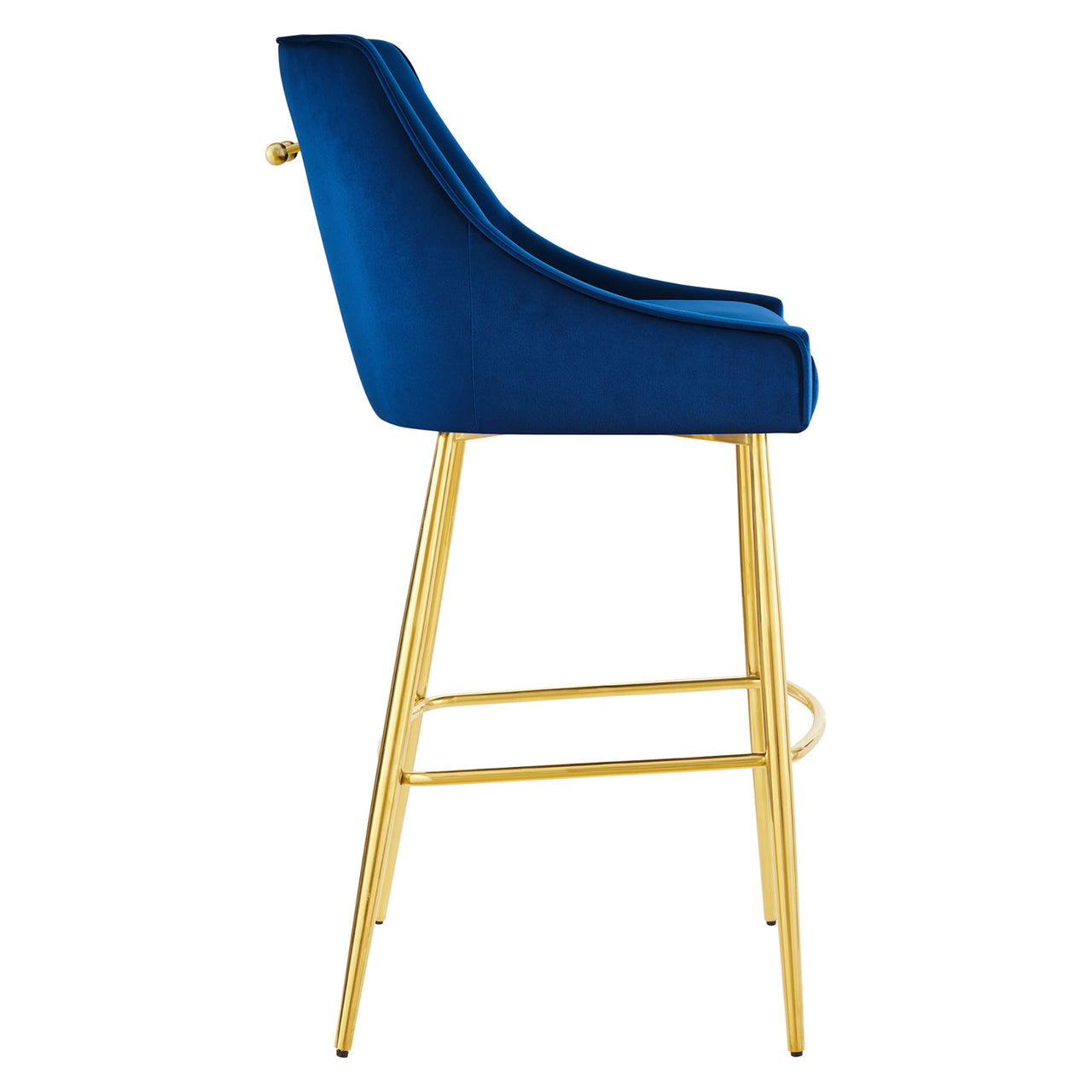 Virella Velvet Bar Stool, Navy