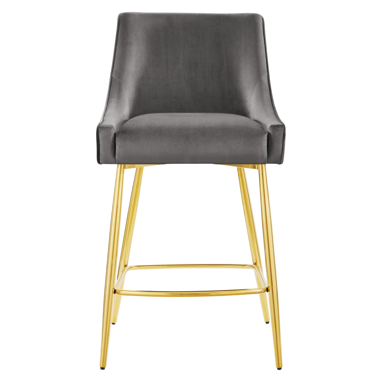 Virella Velvet Counter Stool, Gray