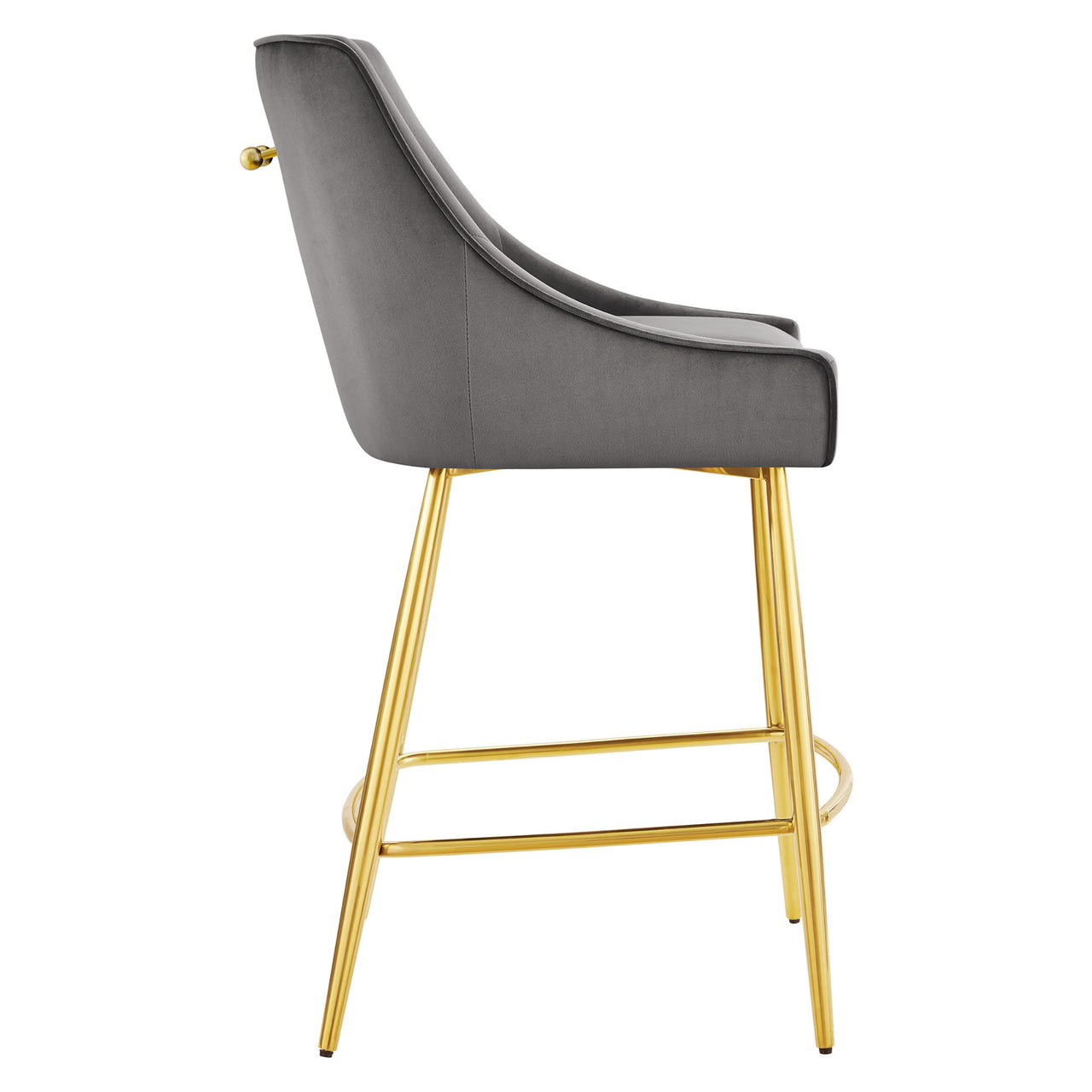 Virella Velvet Counter Stool, Gray