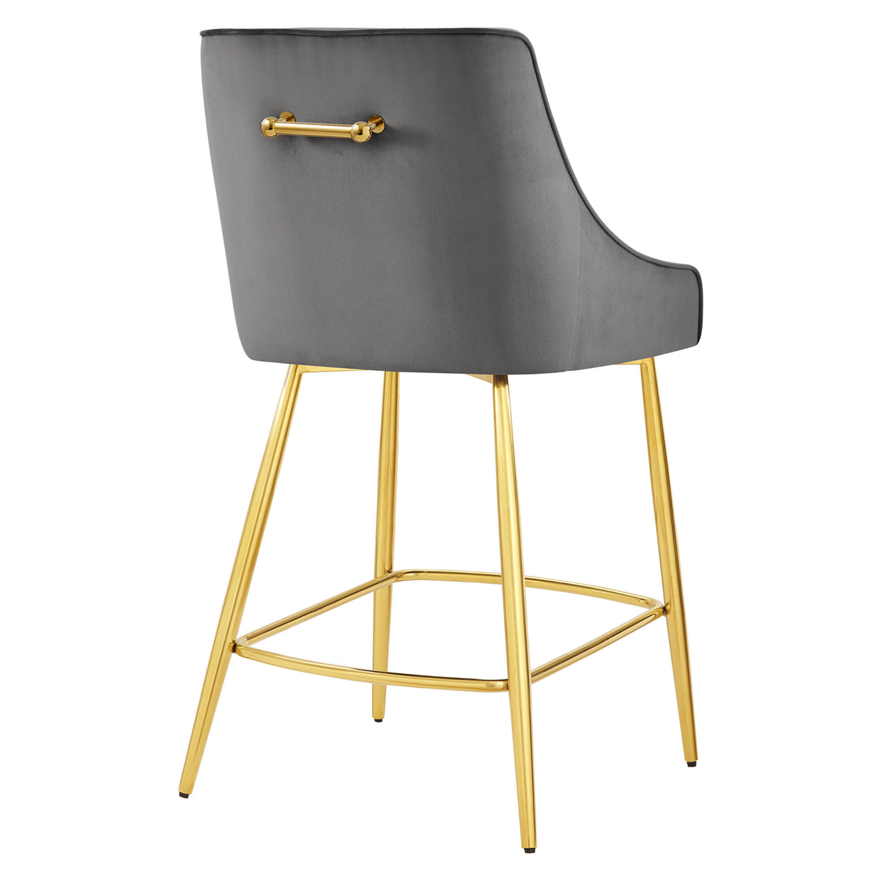 Virella Velvet Counter Stool, Gray