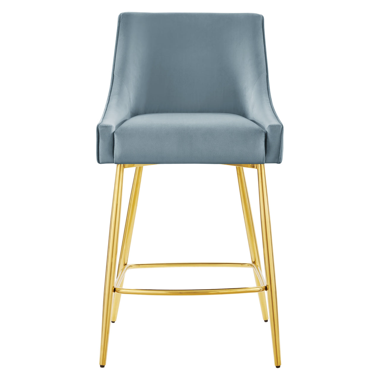 Virella Velvet Counter Stool, Light Blue
