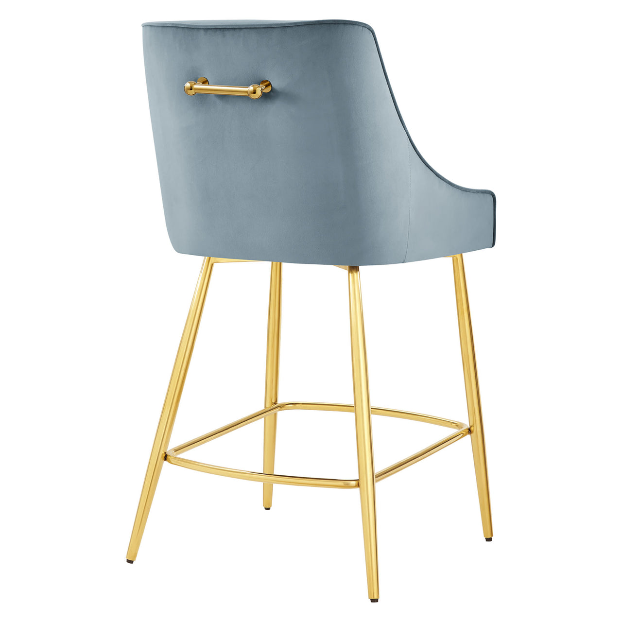 Virella Velvet Counter Stool, Light Blue
