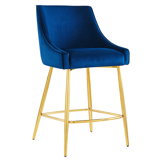 Virella Velvet Counter Stool, Navy