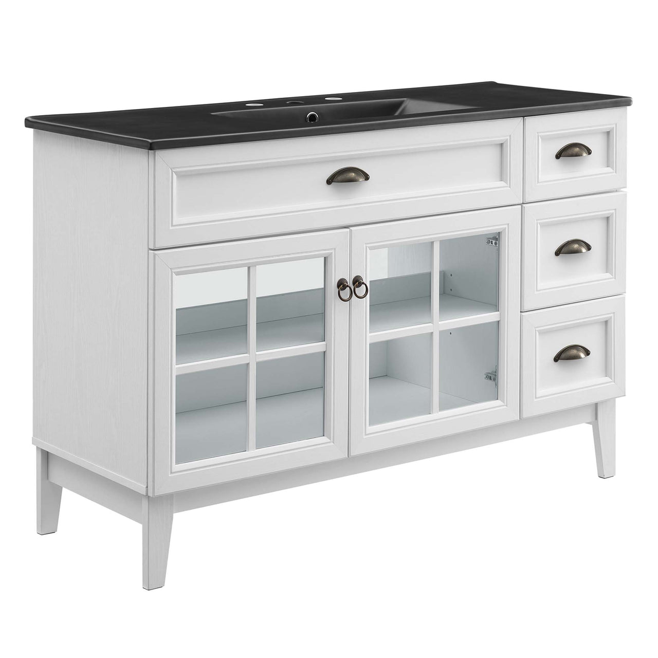 Paradise Vanity Unit, Extra Large, White & Black