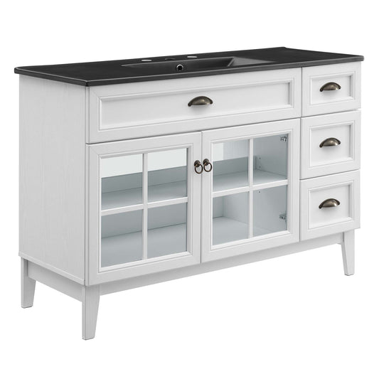 Paradise Vanity Unit, Extra Large, White & Black