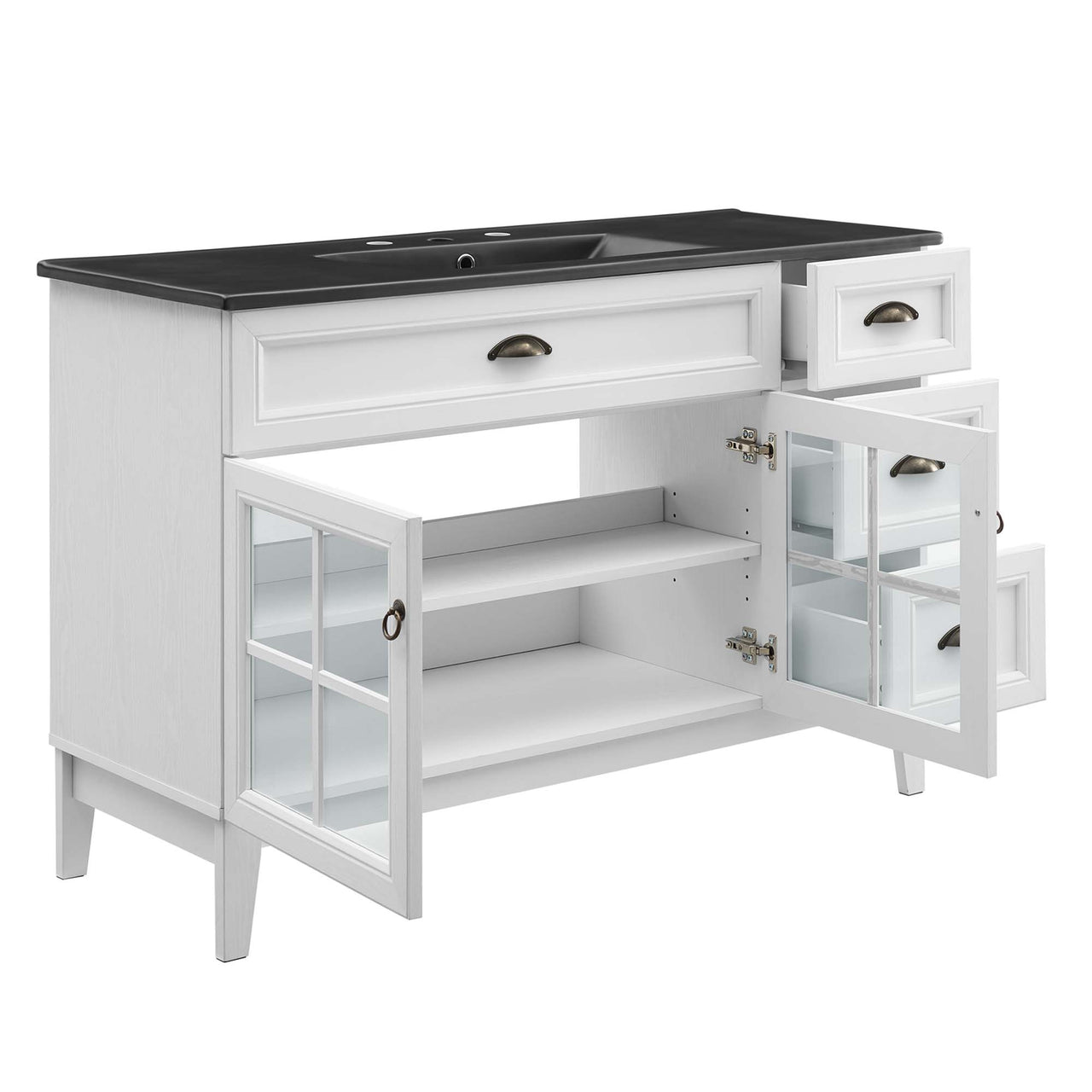 Paradise Vanity Unit, Extra Large, White & Black