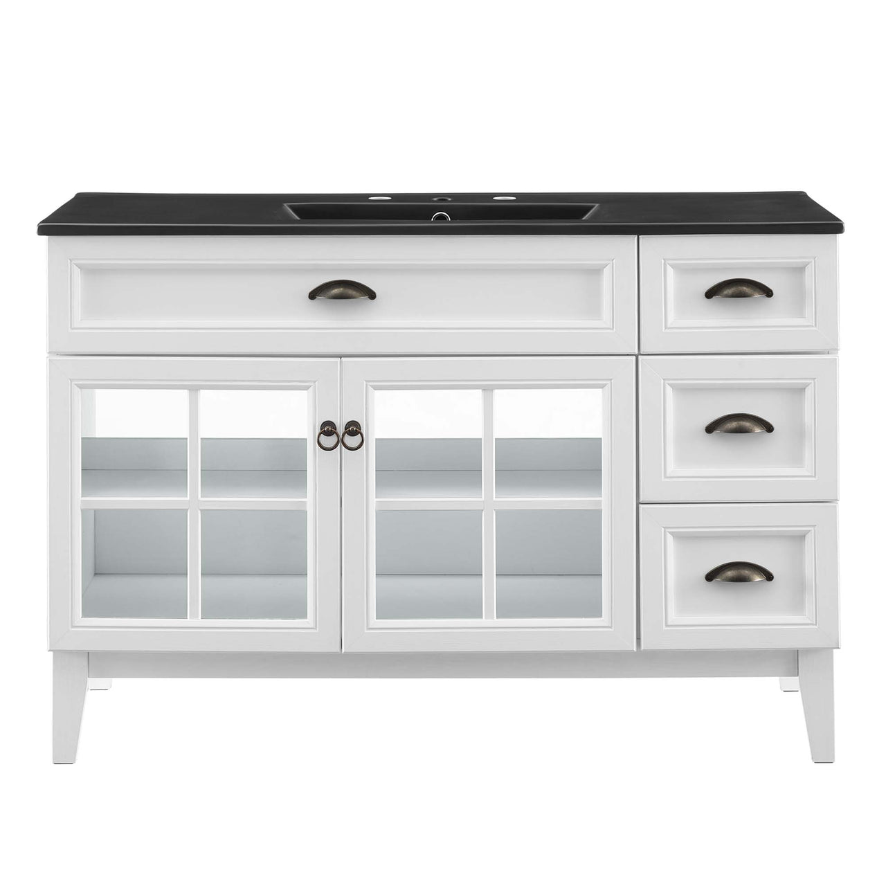 Paradise Vanity Unit, Extra Large, White & Black