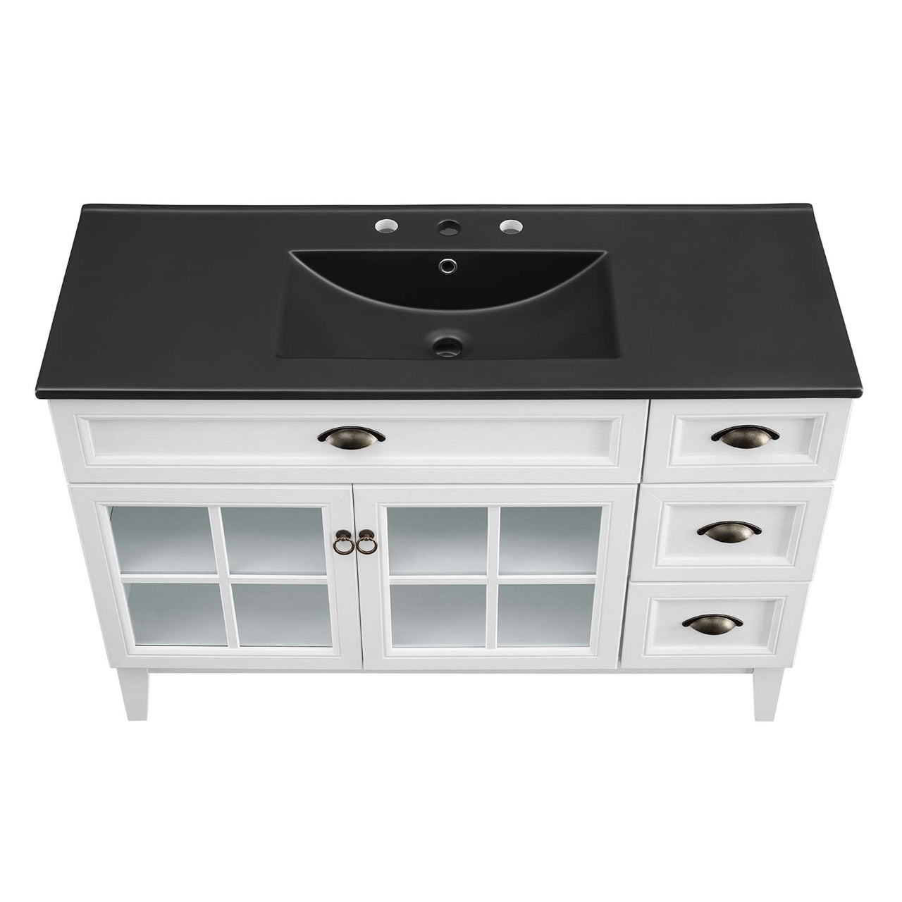 Paradise Vanity Unit, Extra Large, White & Black