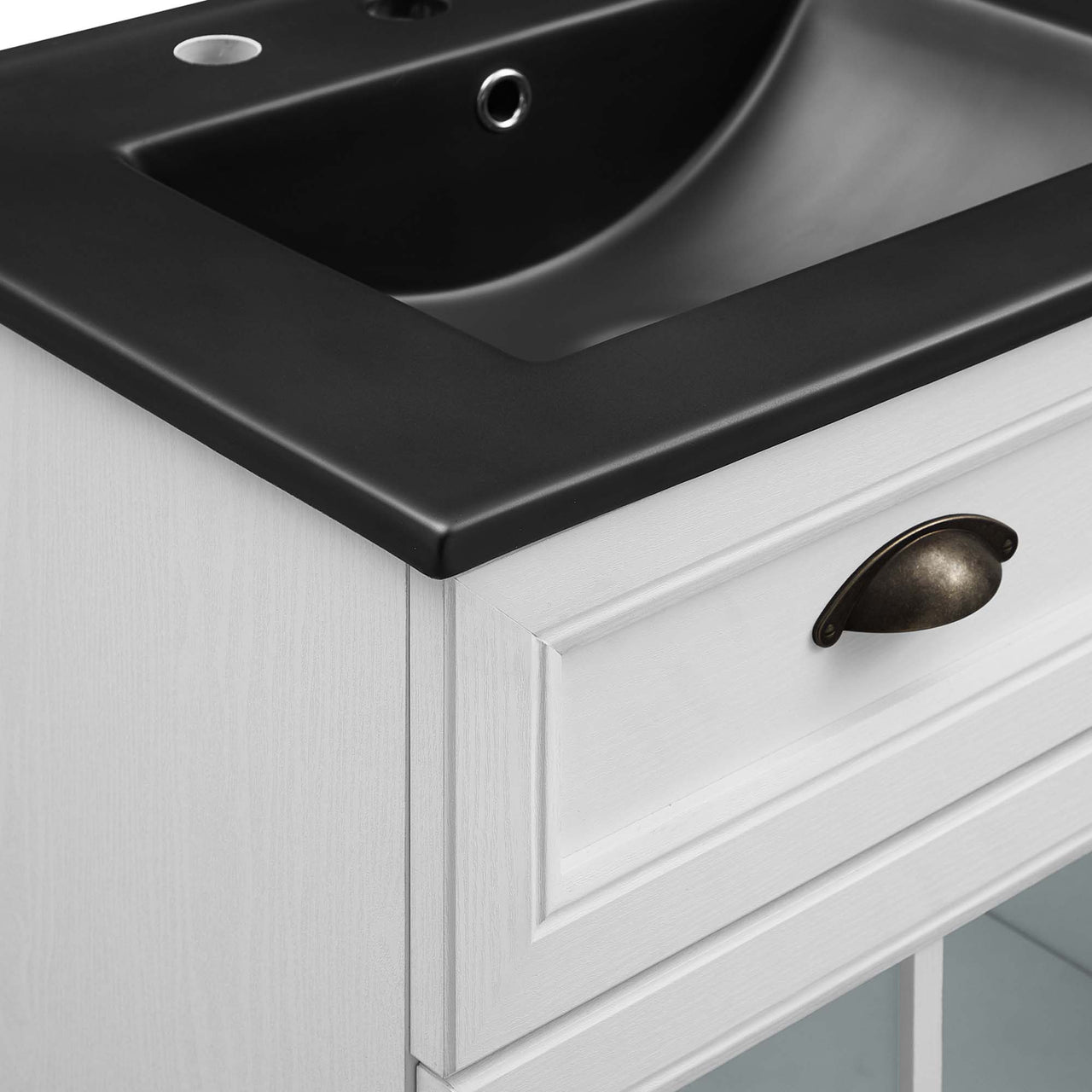 Paradise Double Sink Vanity Unit, Extra Large, White & Black