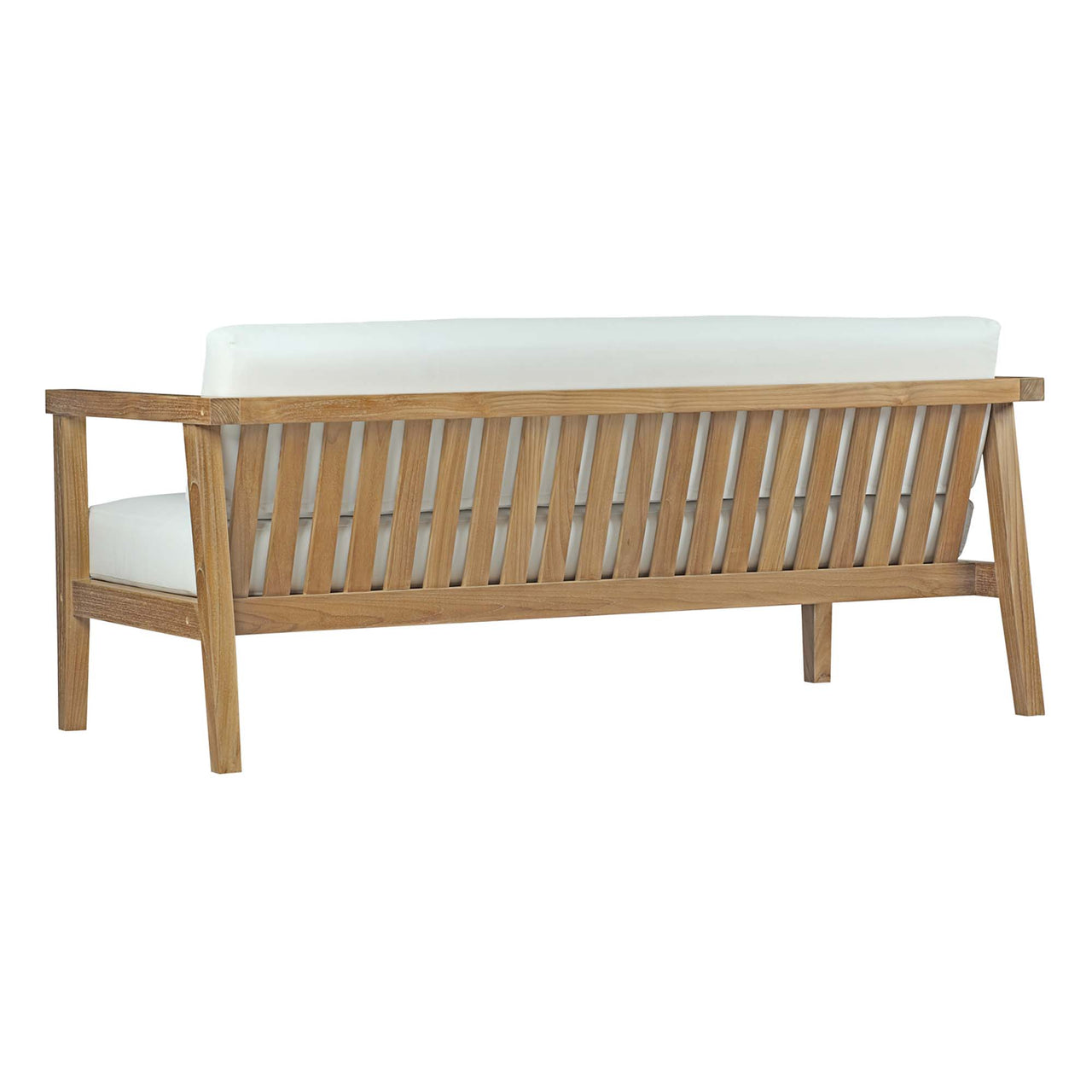 Brentford 5-Piece Alfresco Lounging Set, Natural Wood & White