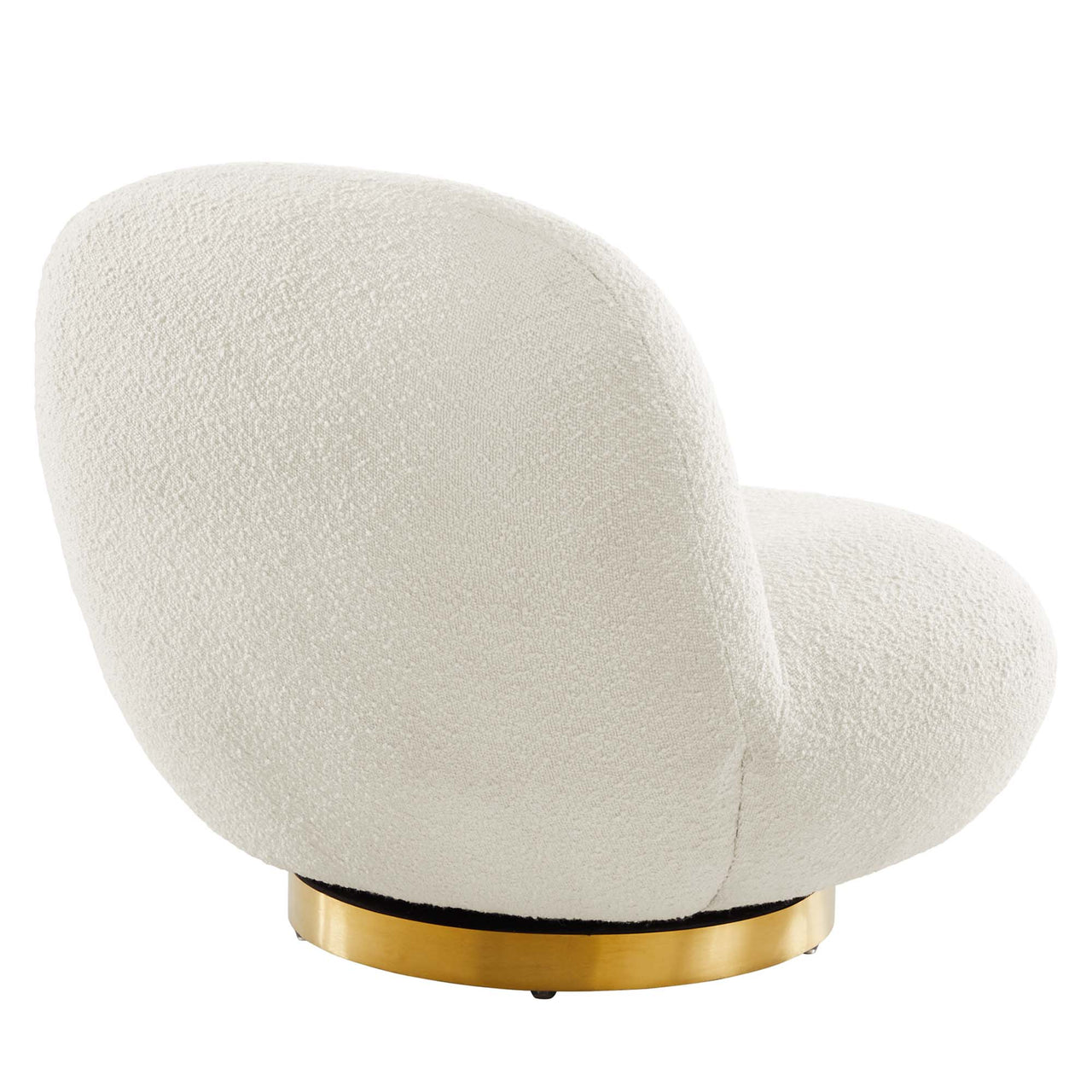 Verise Rotating Boucle Accent Chair, Gold & Ivory