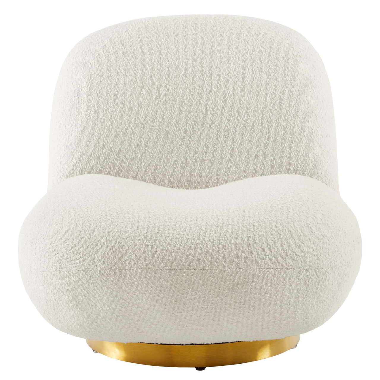 Verise Rotating Boucle Accent Chair, Gold & Ivory