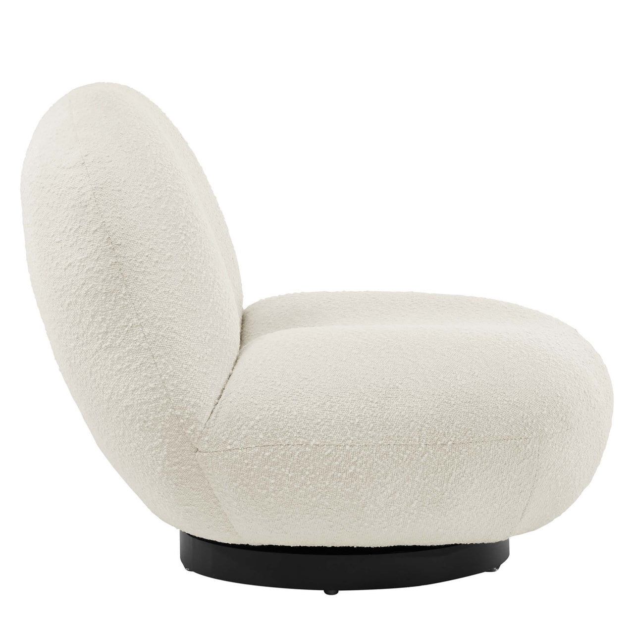 Verise Rotating Boucle Accent Chair, Black & Ivory