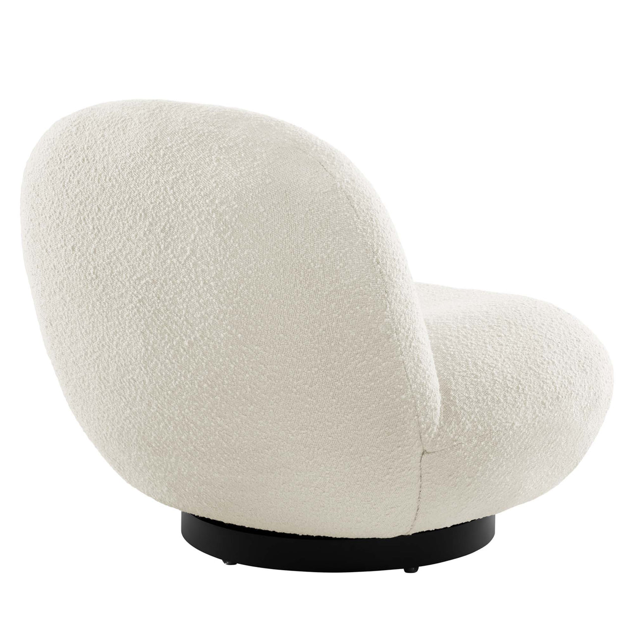 Verise Rotating Boucle Accent Chair, Black & Ivory