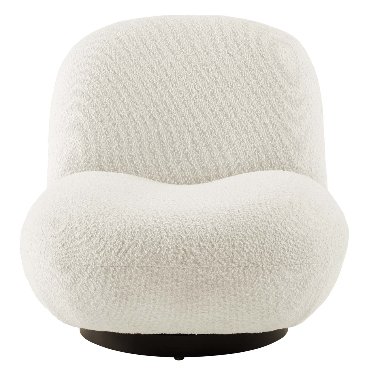 Verise Rotating Boucle Accent Chair, Black & Ivory
