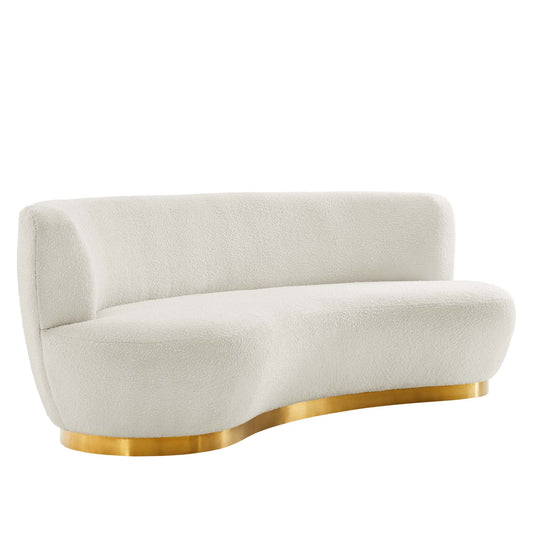 Verise Boucle Sofa, Gold & Ivory