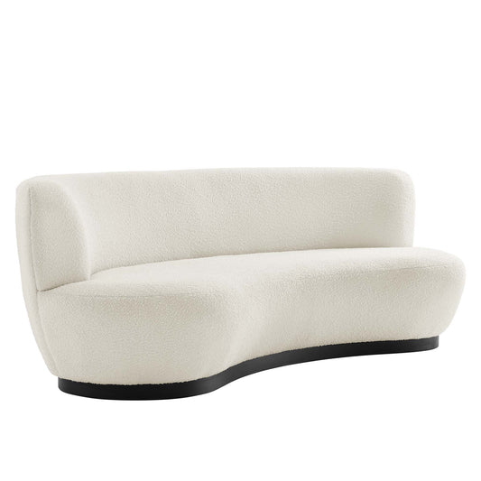 Verise Boucle Sofa, Black & Ivory