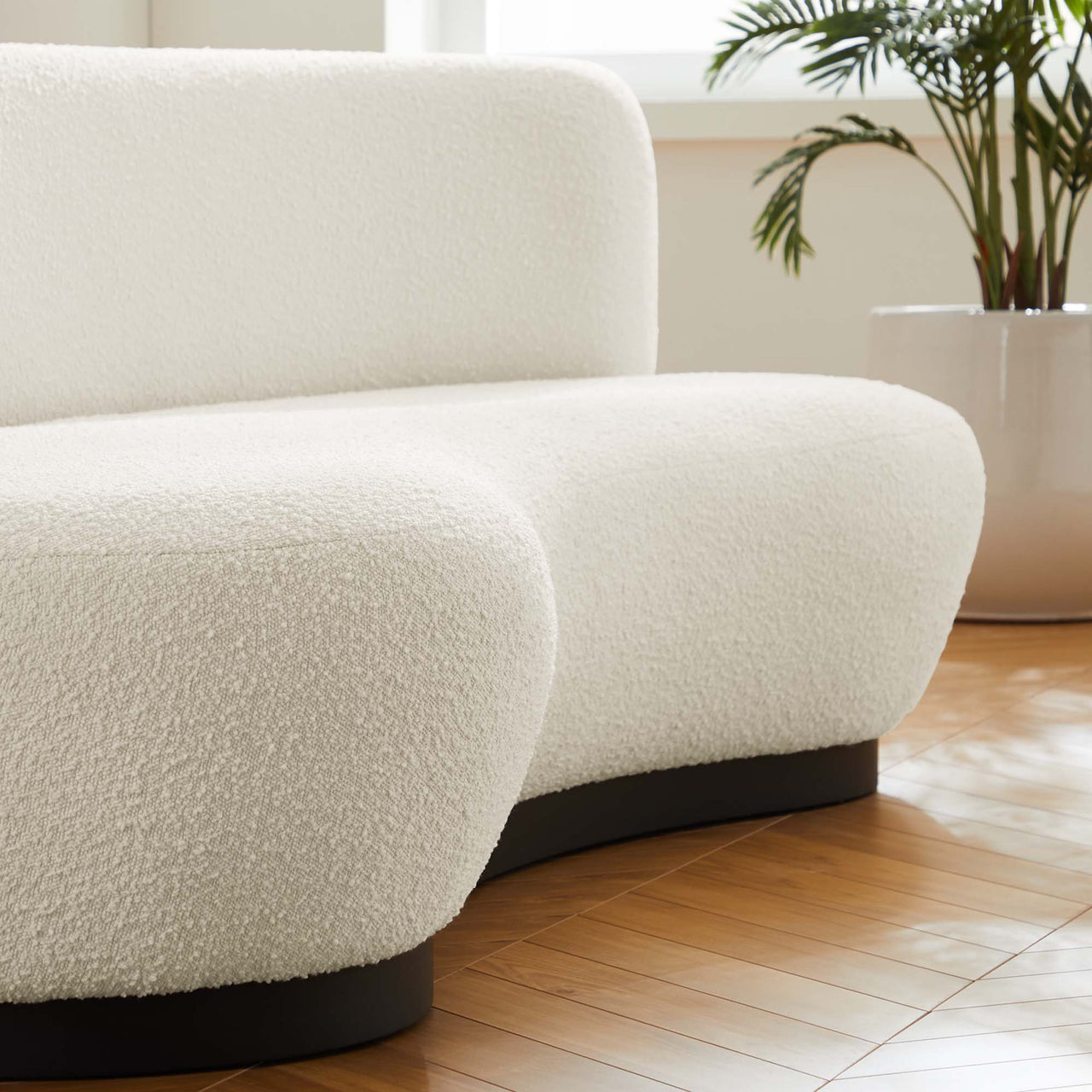Verise Boucle Sofa, Black & Ivory